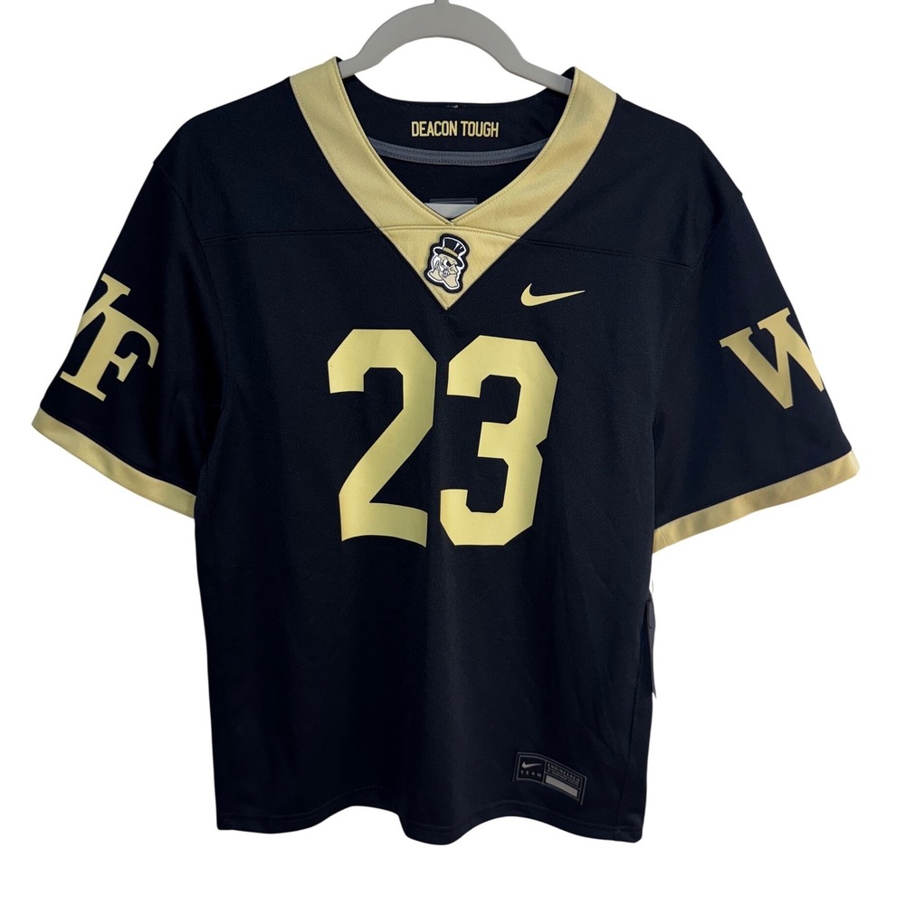 Nike Wake Forest Demon Deacons #23 Football Jersey Black Gold Youth Large New